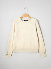 Crew Neck Long Sleeve Sweater - kinko