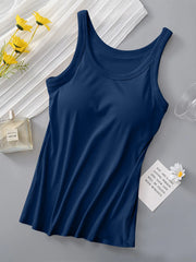 Round Neck Tank with Bra - kinko