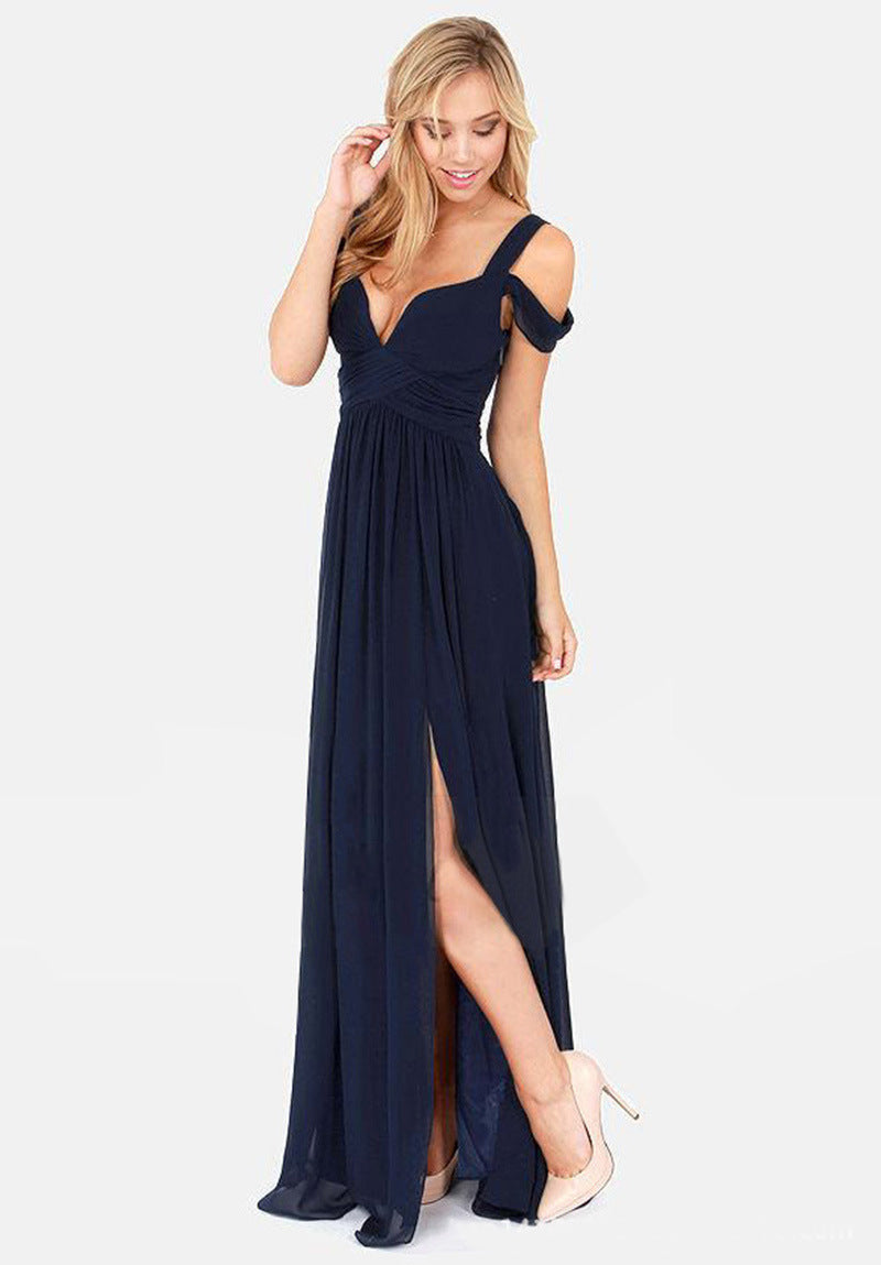 Long Floor Length Elegant Greek Style Pleated Dress - kinko