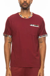 WEIV Men's Full Size Checkered Short Sleeve Tee Plus Size - kinko