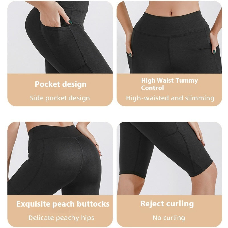 Yoga Pants Women's Sports Fitness Five-point Shark Pants - kinko