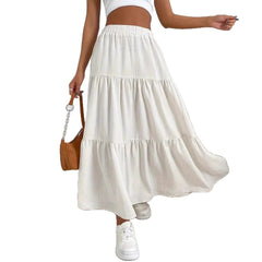 European And American Style Women Summer Bohemian Pleated Layered Long Skirt - kinko