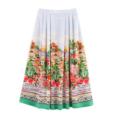 New Summer Ethnic Print Skirt - kinko