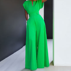 Graceful And Fashionable Solid Color High Waist Wide Leg Pants - kinko