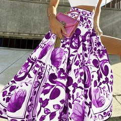 Digital Printed Waist-controlled Retro Skirt Female - kinko