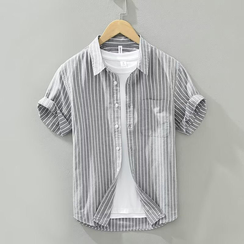 Summer Japanese Tie-dye Printed Short-sleeved Shirt Men - kinko