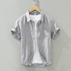 Summer Japanese Tie-dye Printed Short-sleeved Shirt Men - kinko