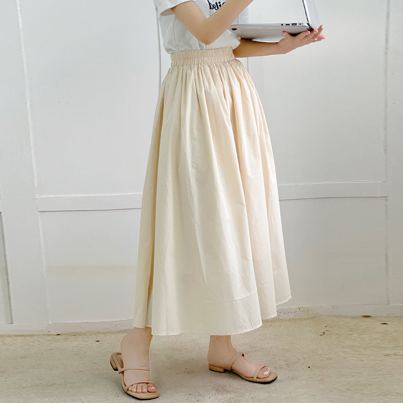 Skirt Pure Cotton Flared Pleated Swing - kinko