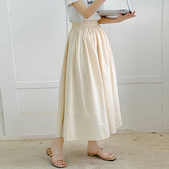 Skirt Pure Cotton Flared Pleated Swing - kinko