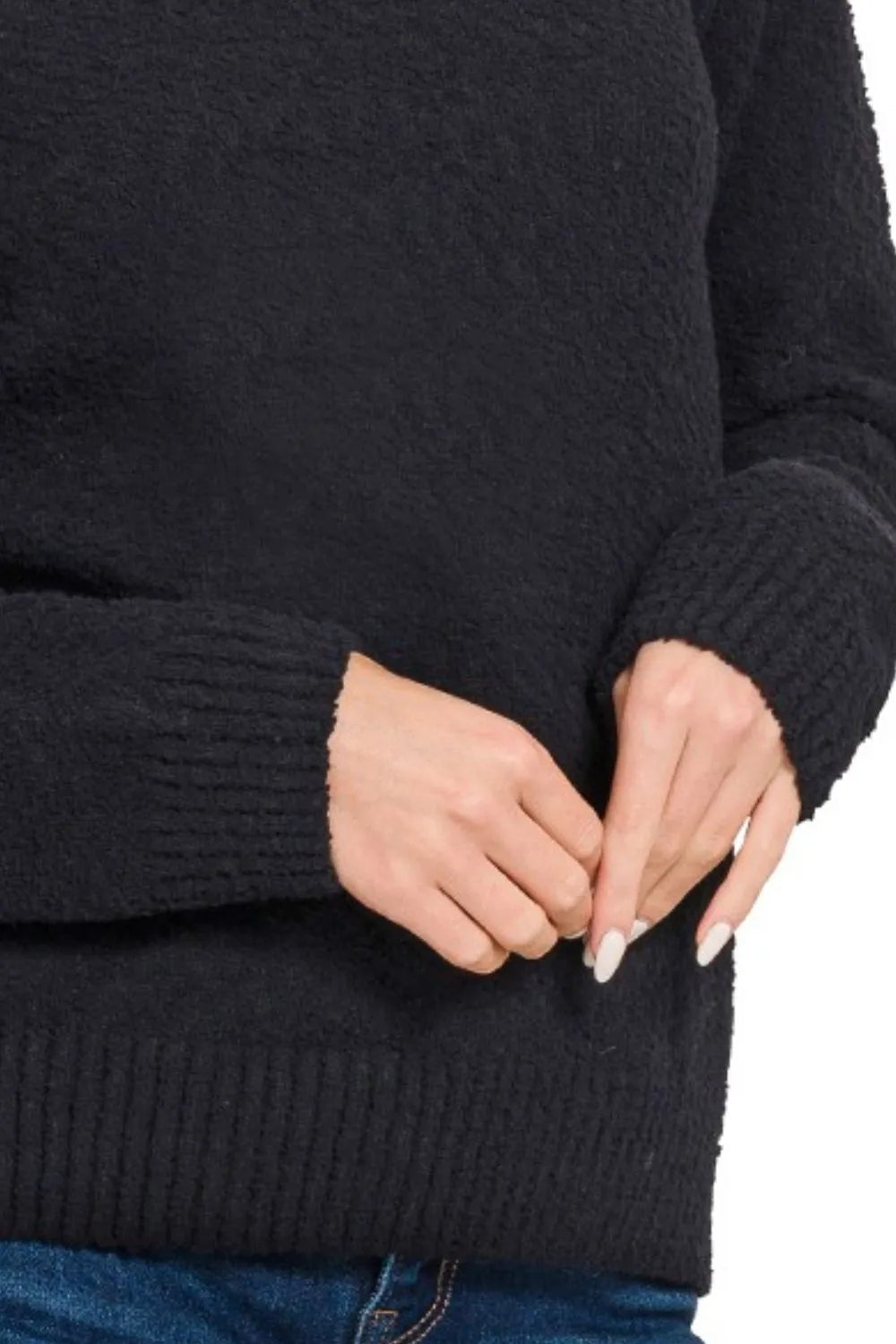 Zenana Turtle-neck Long Sleeve Sweater - kinko