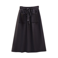 Elastic Waist Loose Slimming Autumn And Winter New Plus Size Women's Skirt - kinko