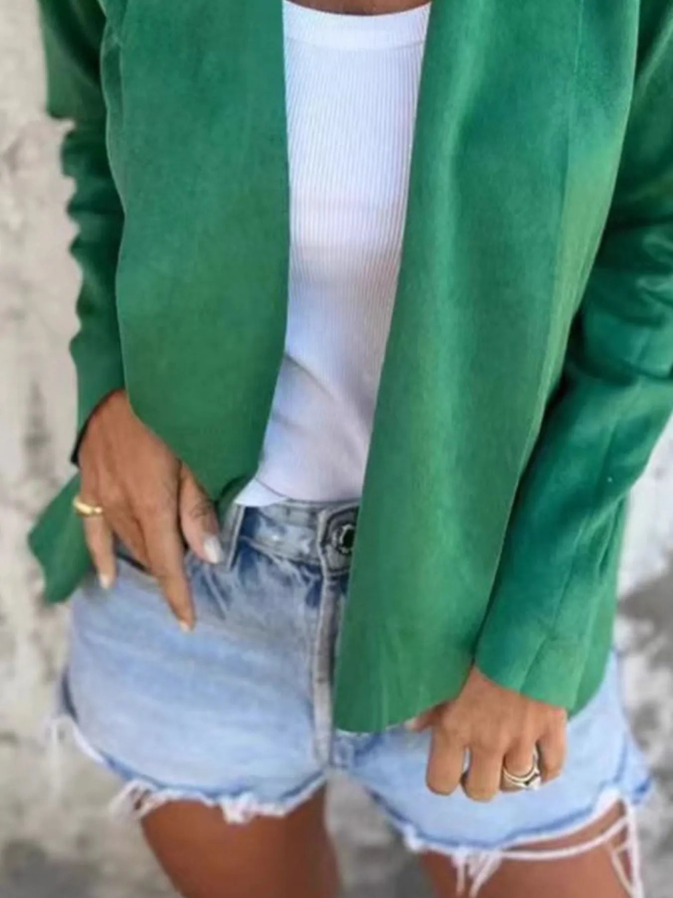 Full Size Open Front Casual Cardigan Plus Size - kinko