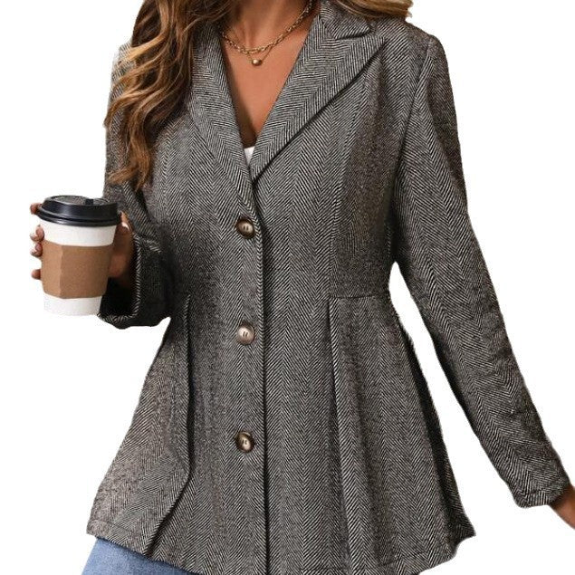 Women's Coarse Flower Slim-fit Fashion Blazer - kinko