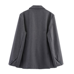 Small New Spring And Autumn Linen Minimalist Blazer - kinko