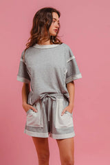 BiBi French Terry Knit Shorts with Side Pocket - kinko