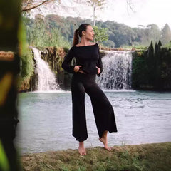 High Waist Irregular Casual Pants Yoga Cropped Pants - kinko