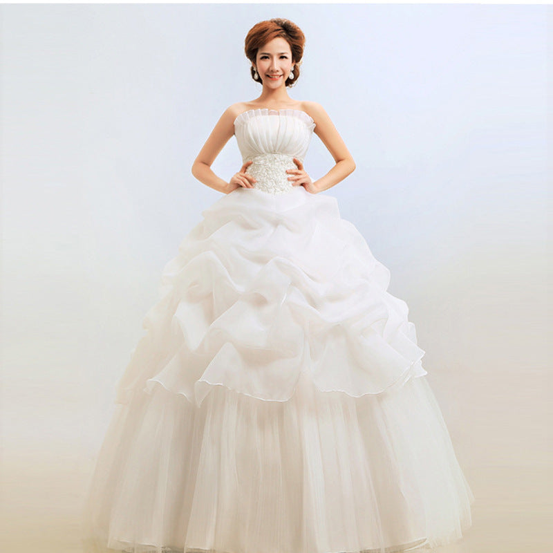 New Bustier Korean Princess Thin Wedding Dress - kinko