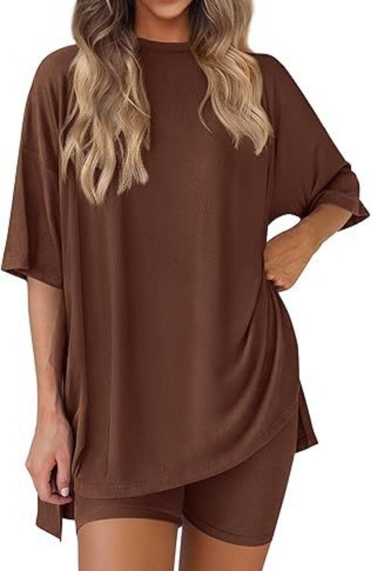 New Loose Fashion Solid Color Casual Two-piece Suit - kinko