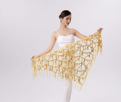 Belly Dance Sequins Tassel Triangle Waist Scarf - kinko