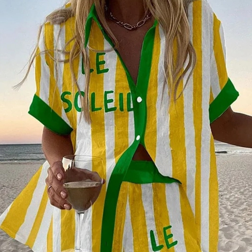 Digital Printing Top Women's Suit Two-piece Set - kinko