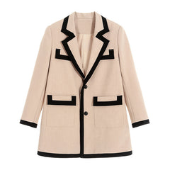 Stitching fashionable Street Blazer suit for women - kinko