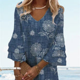 Women's Temperament Printed Short Sleeve Dresses - kinko