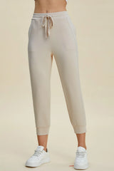 Basic Bae Full Size Air Scuba Drawstring High Waist Cropped Pants - kinko