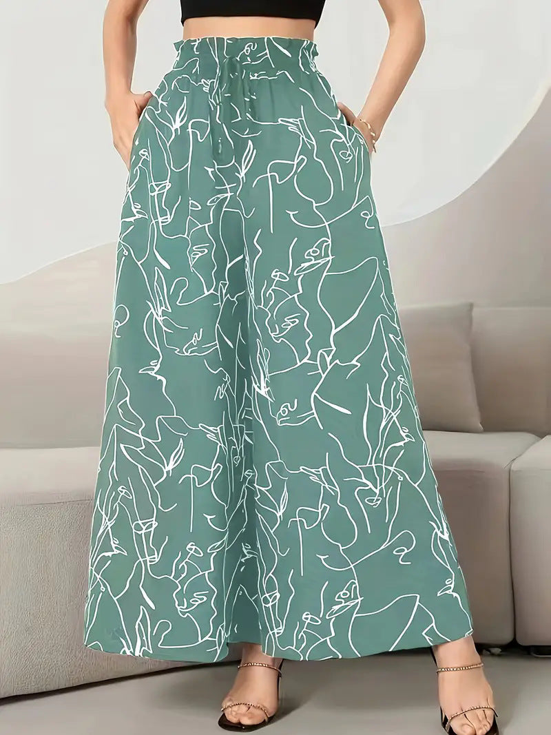 New Waist-tight Summer Long Draping Effect Long Culottes For Women - kinko