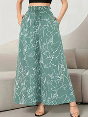 New Waist-tight Summer Long Draping Effect Long Culottes For Women - kinko