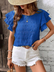 Fashion New Ruffle Sleeve Casual Top For Women - kinko