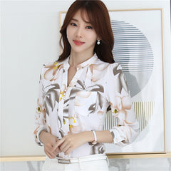 Women's Korean-style Long-sleeved Chiffon Shirt - kinko