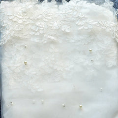 Exquisite Lace Black Veil Pearl Bridal Veil - kinko