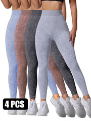 4PACK Sand-washed Seamless Yoga Pants - kinko