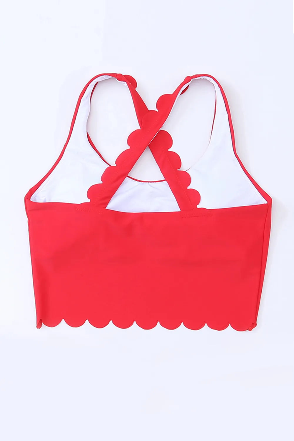 Crisscross Scoop Neck Swim Top - kinko