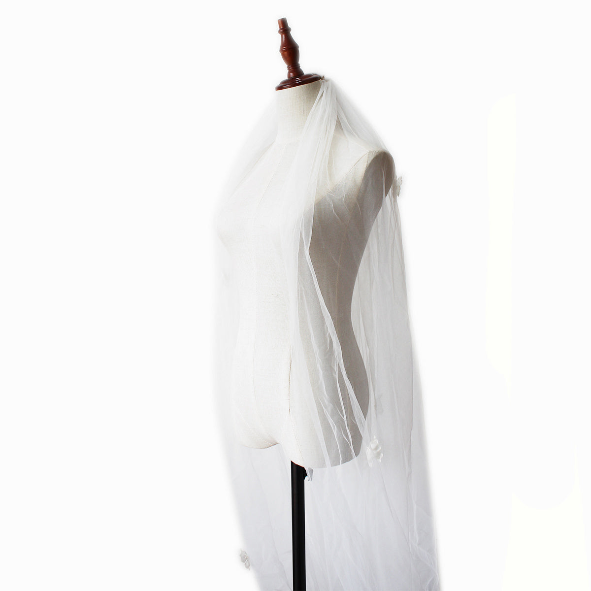 Bridal Church Wedding Pearl Long Tail Tulle - kinko