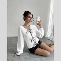 Fashion Bowknot European And American Women's Sweater - kinko