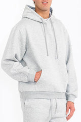 WEIV Men's Oversized Solid Tech Fleece Hoodie - kinko