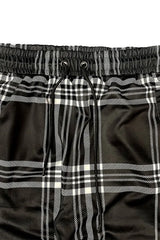 WEIV Men's Full Size Plaid Checkered Zip Up Track Jacket and Pants Set Plus Size - kinko