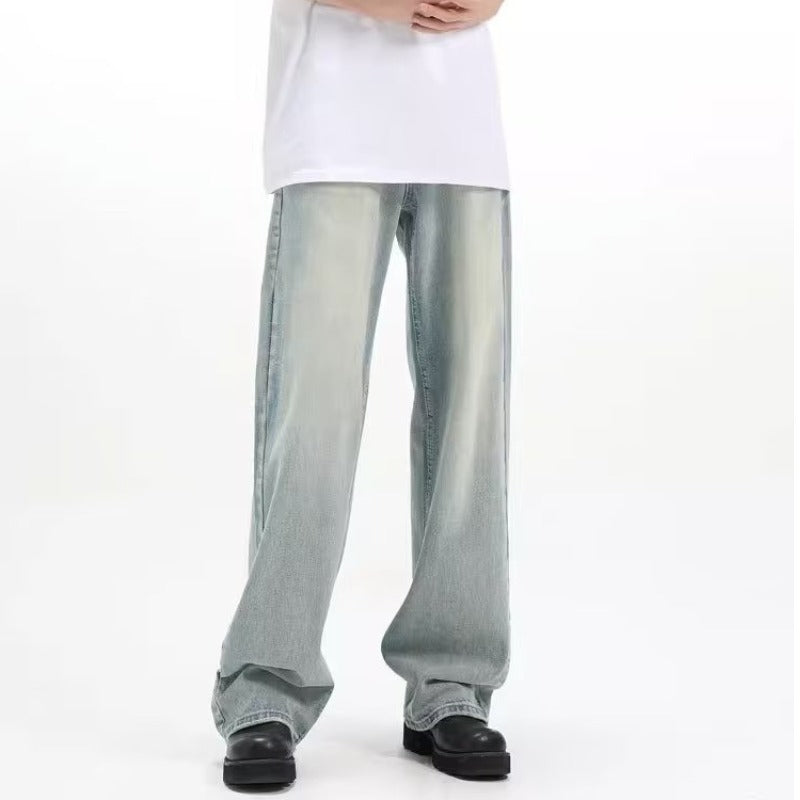 Retro Trousers Loose Casual Blue - kinko