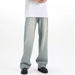 Retro Trousers Loose Casual Blue - kinko