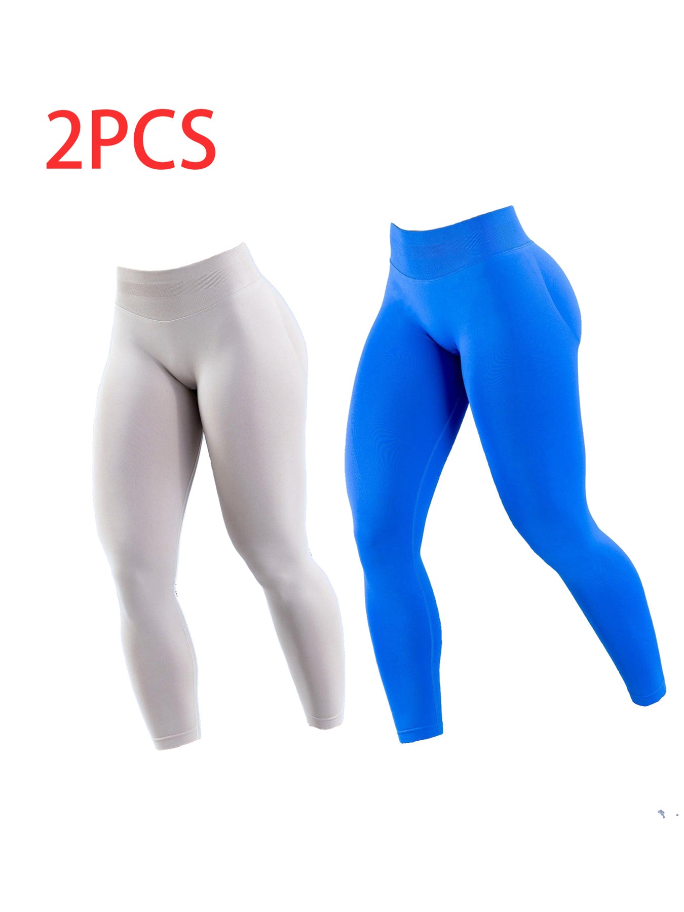 2pack Solid-color Yoga Exercise Leggings - kinko