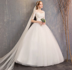 Slim Mid-sleeve Plus Size Photo Studio Wedding Dress - kinko
