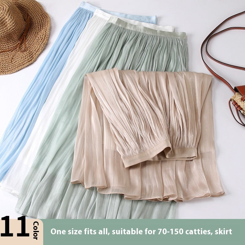 Slim Slimming Mid-length Elegant Pendant Summer Elastic Skirt - kinko