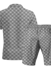 Men's Full Size Quarter Zip Short Sleeve Top and Shorts Set Plus Size - kinko