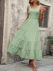 Ivy Lane Smocked Scoop Neck Sleeveless Tank Dress - kinko