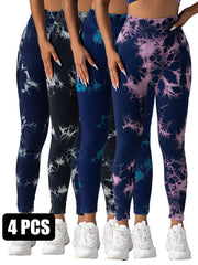 4pack Tie-dye Yoga Pants - kinko