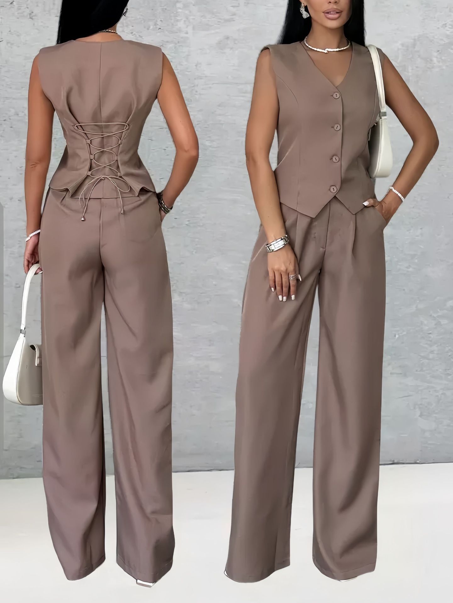 Women's Outer Wear Spring And Summer Vest Pants Two-piece Set - kinko