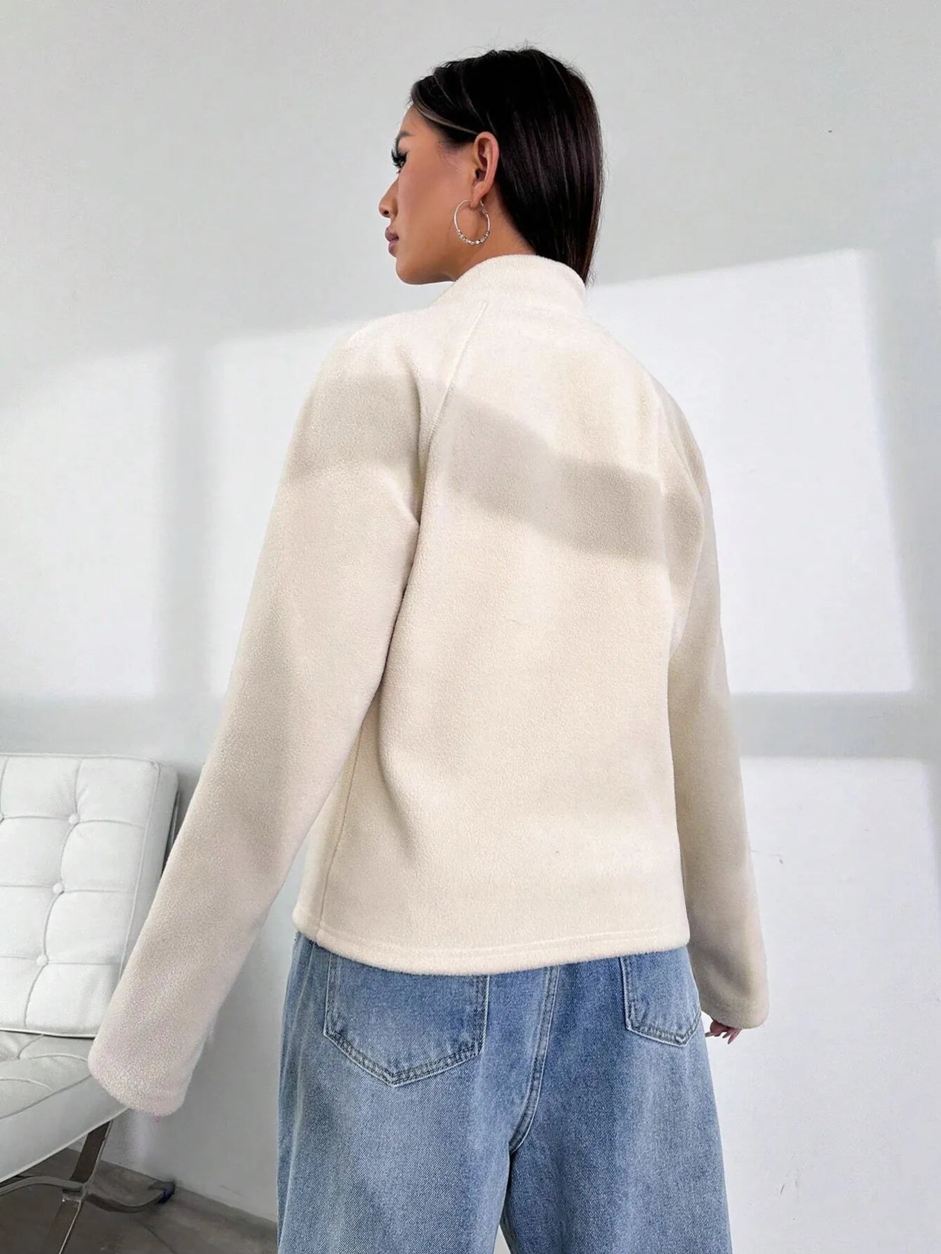 Zip Up Long Sleeve Jacket - kinko