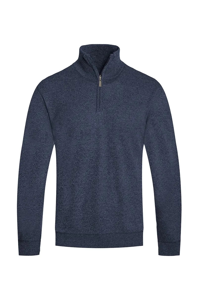 WEIV Men's Quarter Zip Long Sleeve Sweater - kinko