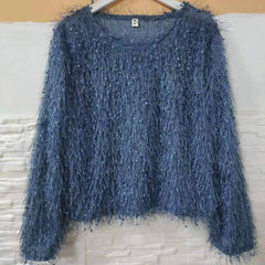 Women's Fashion Personalized Tassel Long-sleeved Top - kinko